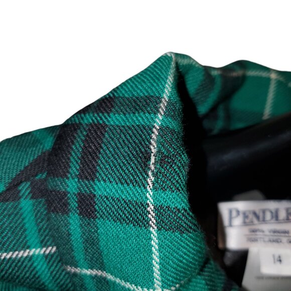 Pendleton Tartan Plaid Jacket Full-Zip Point-Collar Academia Preppy Clueless - Picture 3 of 5